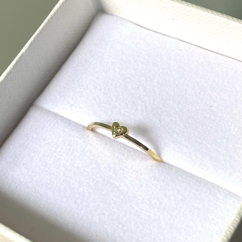 Jilly Box Gold Diamond Heart Ring by Paris Jewellers NIB